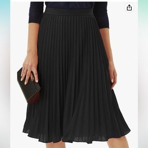 Black chiffon pleated skirt